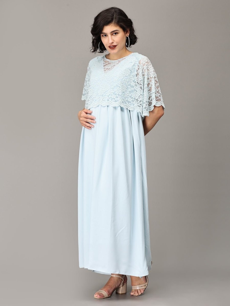  Infinity Blue-Yond Maternity and Nursing Gown Blue