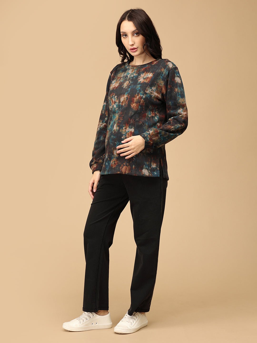  Ink-redible Waves Maternity and Nursing Sweatshirt Multi