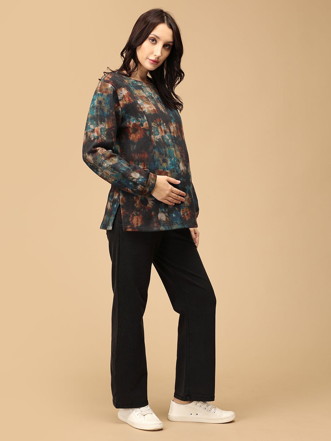  Ink-redible Waves Maternity and Nursing Sweatshirt Multi