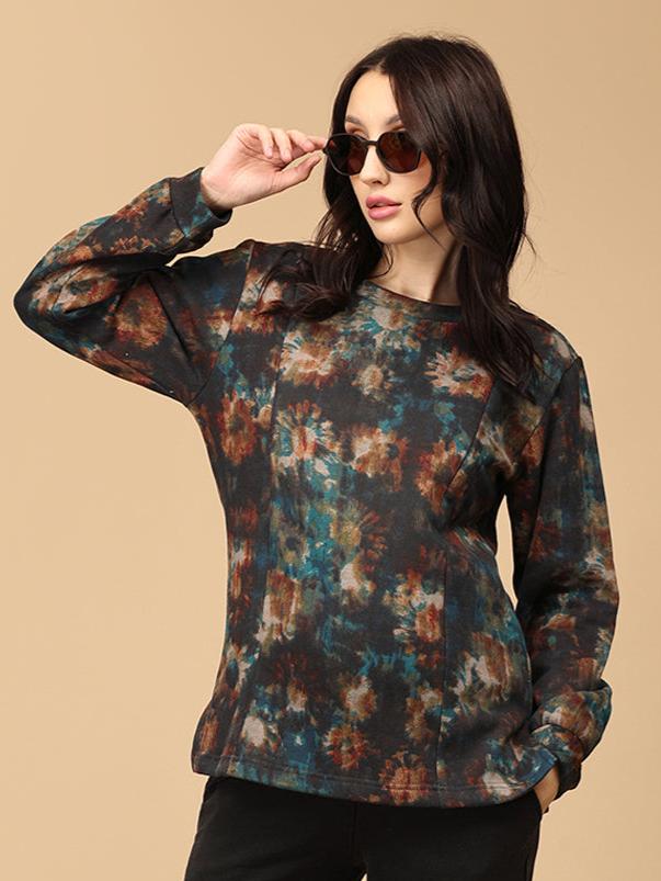  Ink-redible Waves Maternity and Nursing Sweatshirt Multi