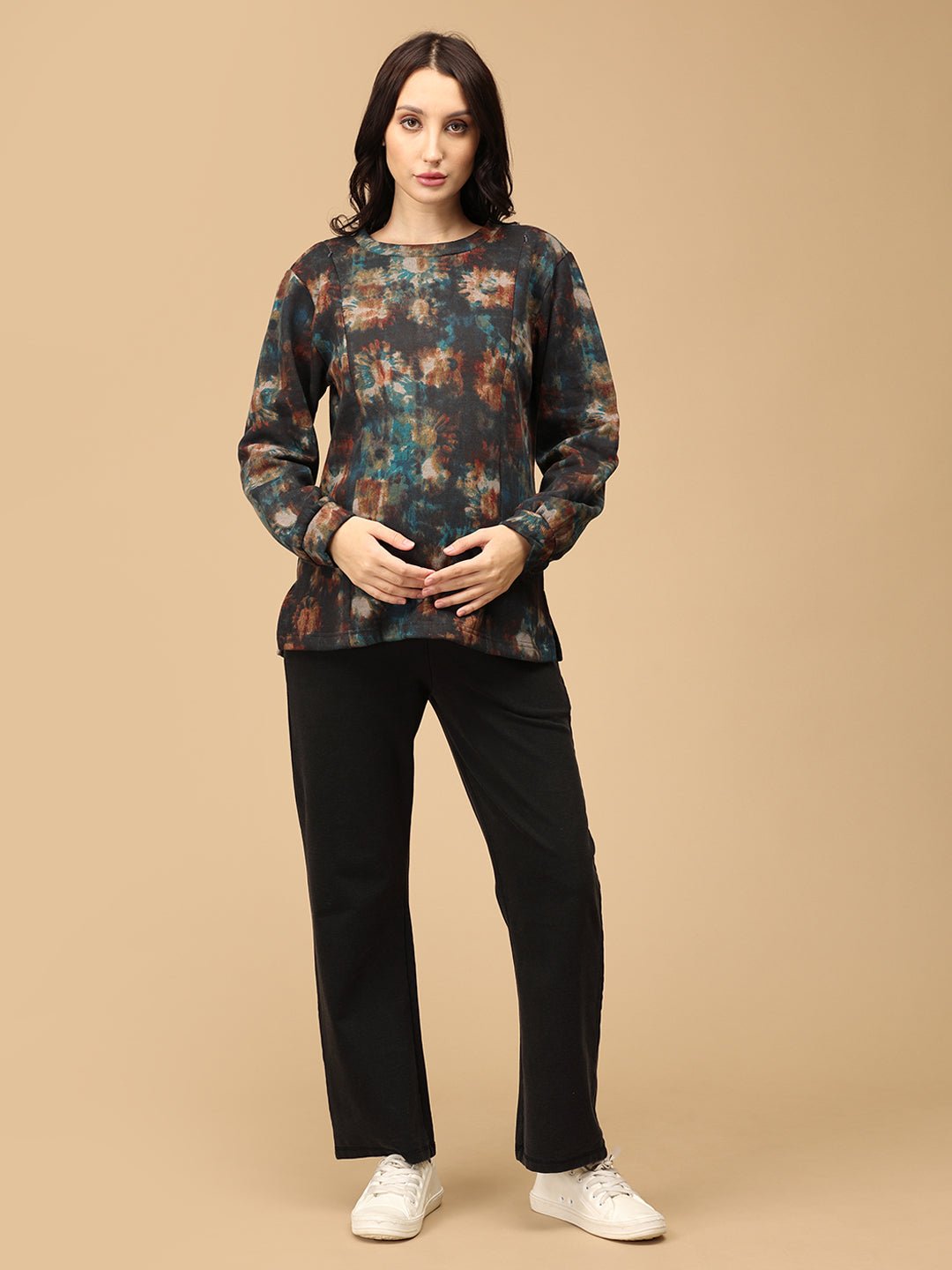  Ink-redible Waves Maternity and Nursing Sweatshirt Multi