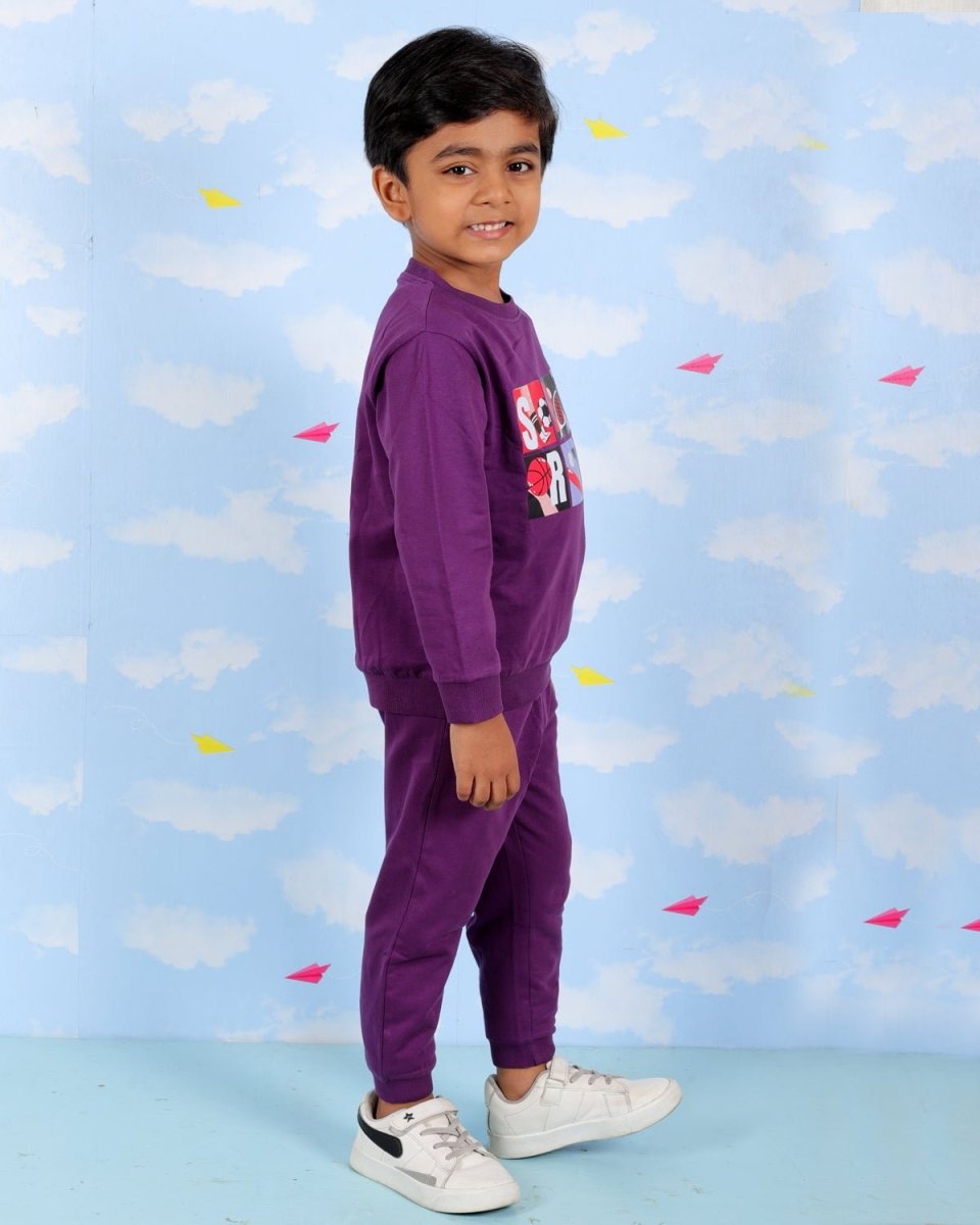  Purple It's All About Sports Jogger Set For Kids