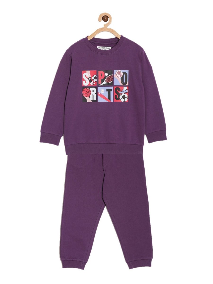  Purple It's All About Sports Jogger Set For Kids