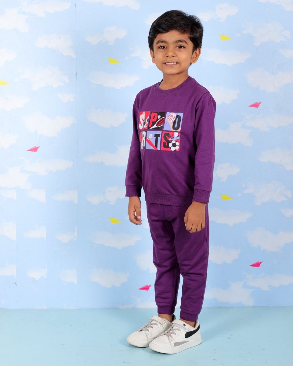  Purple It's All About Sports Jogger Set For Kids