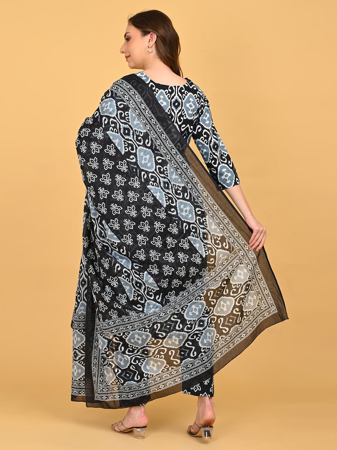  Ivory Shadow Maternity and Nursing Kurta Set Black