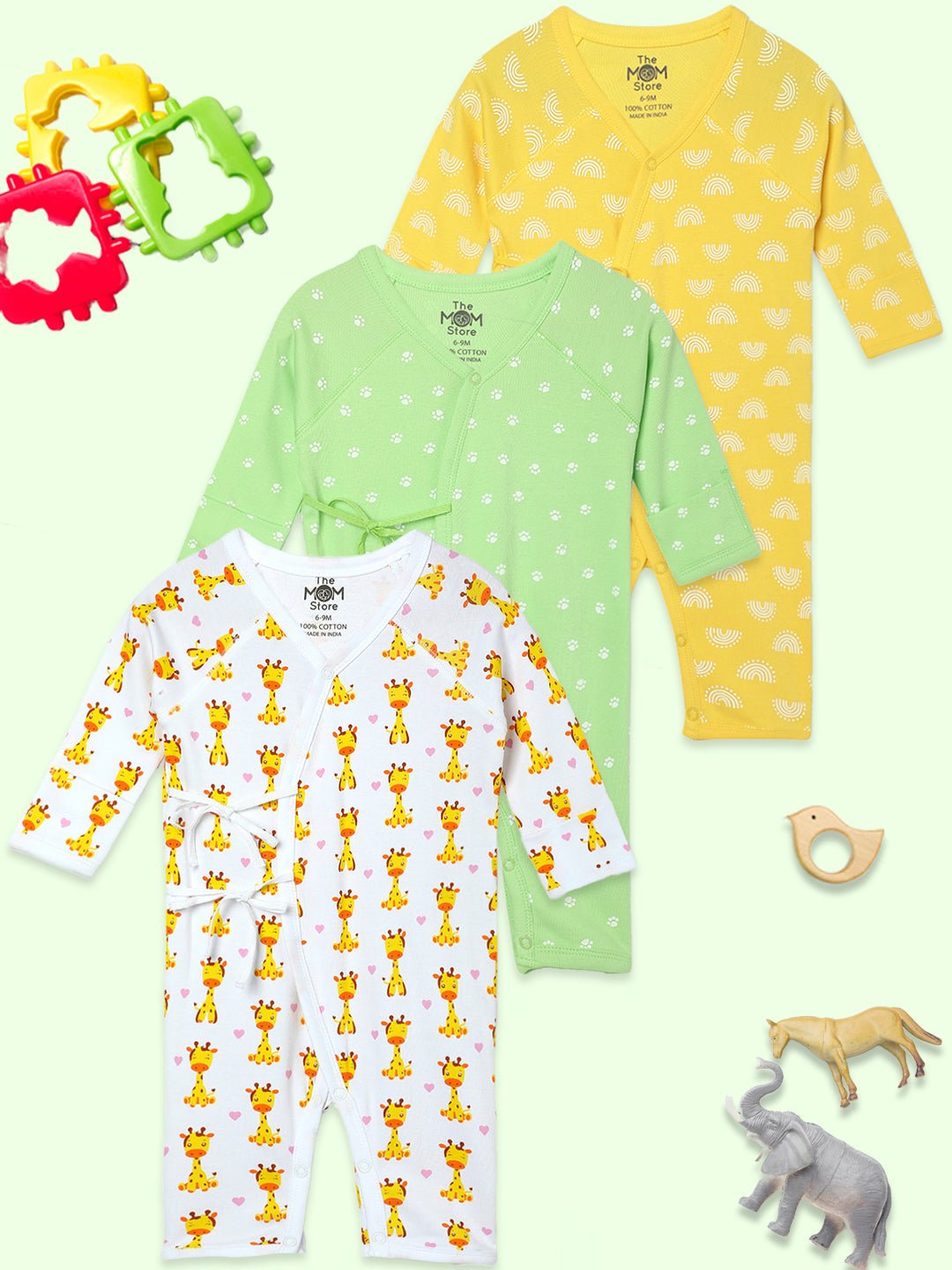  Color Rush Infant Jabla Style Romper Combo 3-Pack