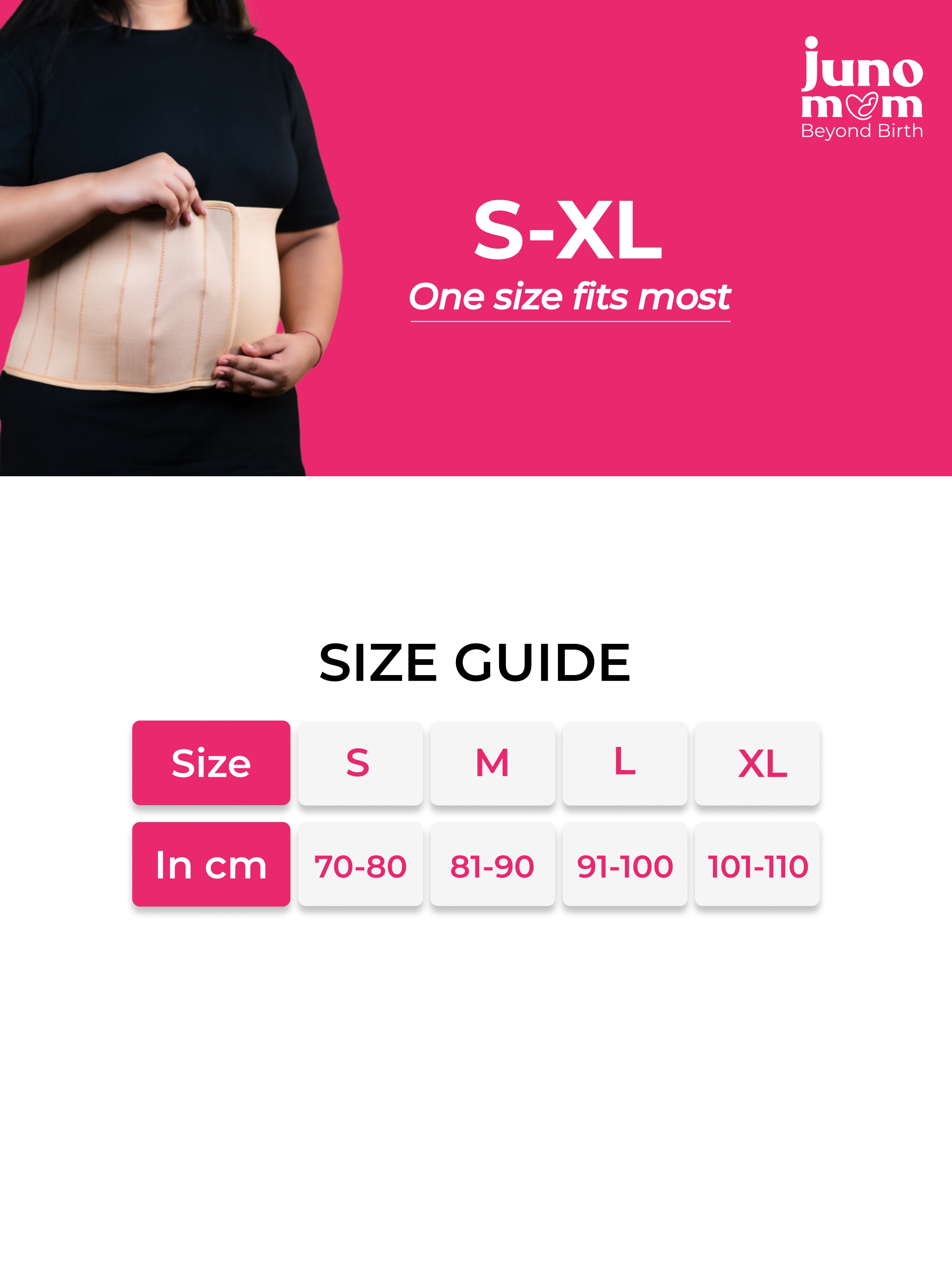 Juno Mom Abdominal Binder Stretchable Maternity Belly Belt White