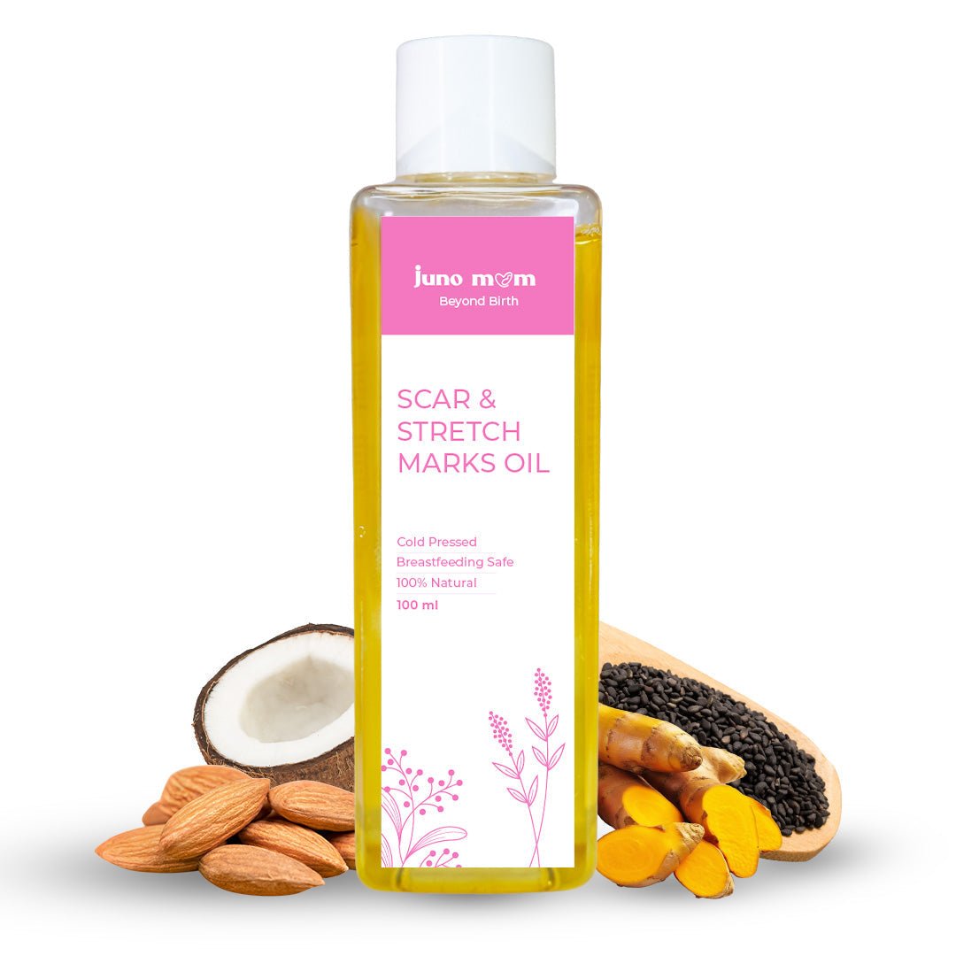 Juno Mom Scar & Stretch Marks Oil Reduces Scars Rejuvenating Herbal 3.38oz
