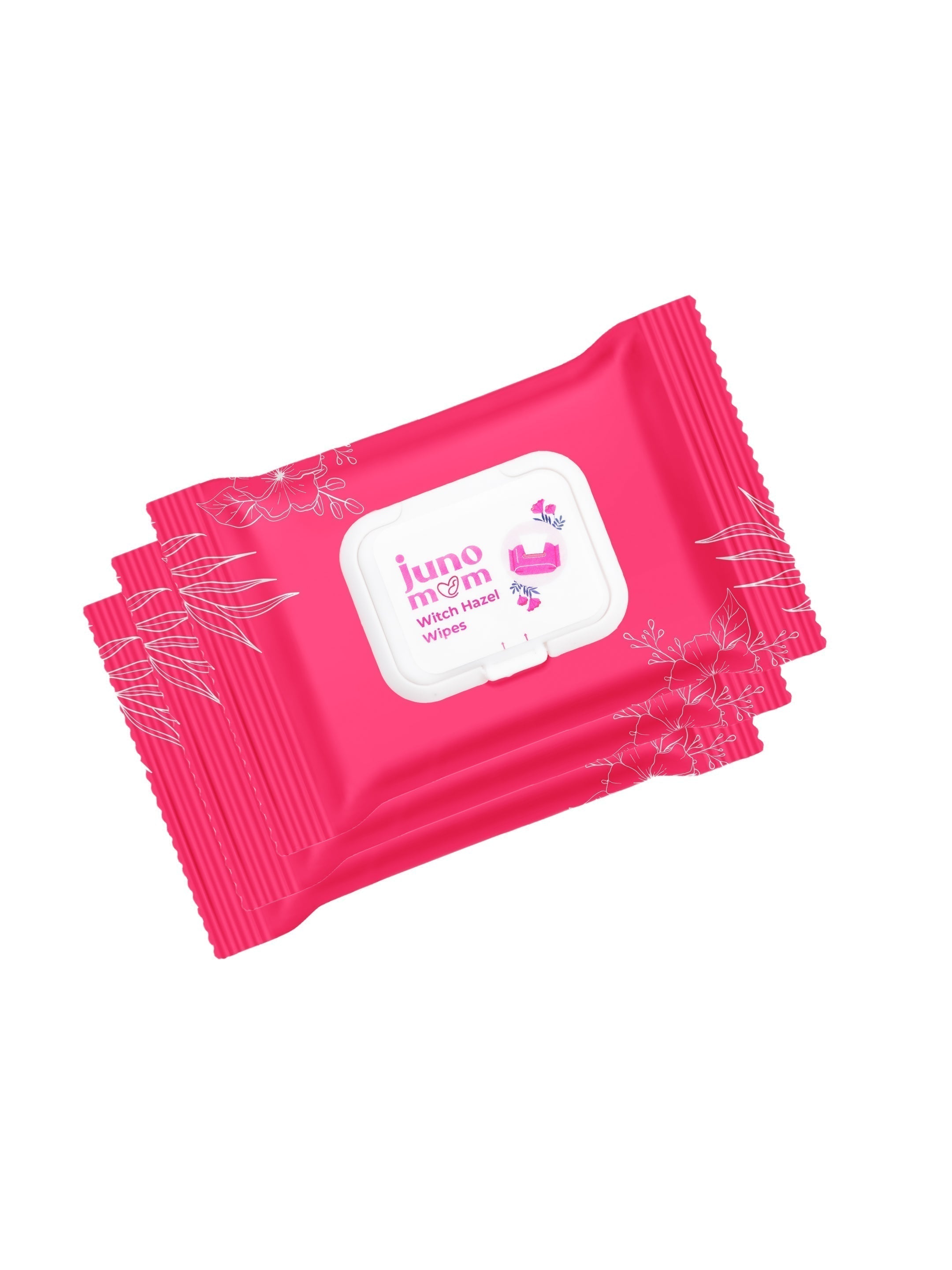 Juno Mom Witch-Hazel Wipes Instant Cooling Wet Wipes Pack of 3 White