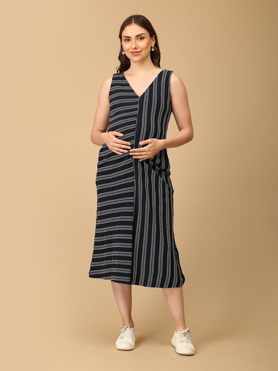  Just My Stripe Maternity and Nursing Dress Multi