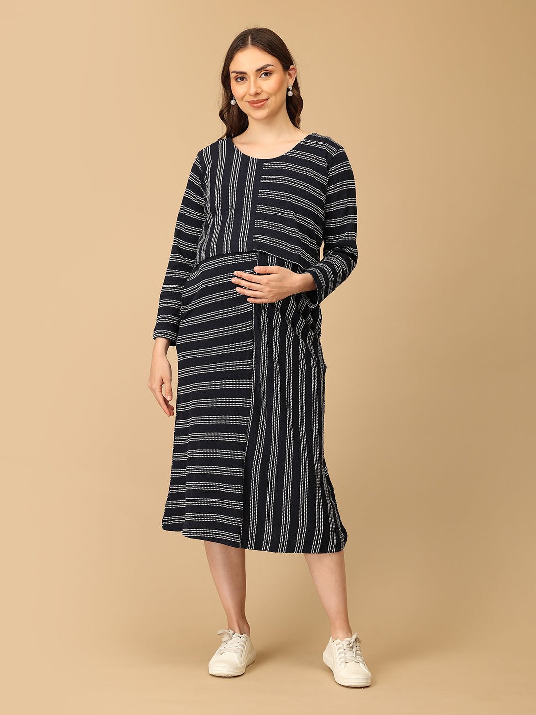  Just My Stripe Maternity and Nursing Dress Multi