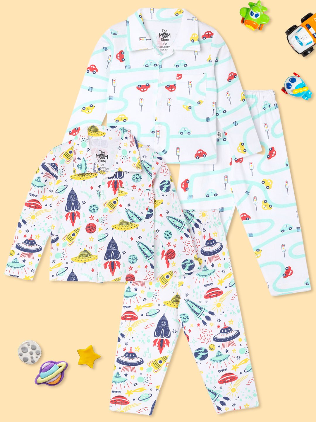  City Drive Space Pajama Set Combo For Kids