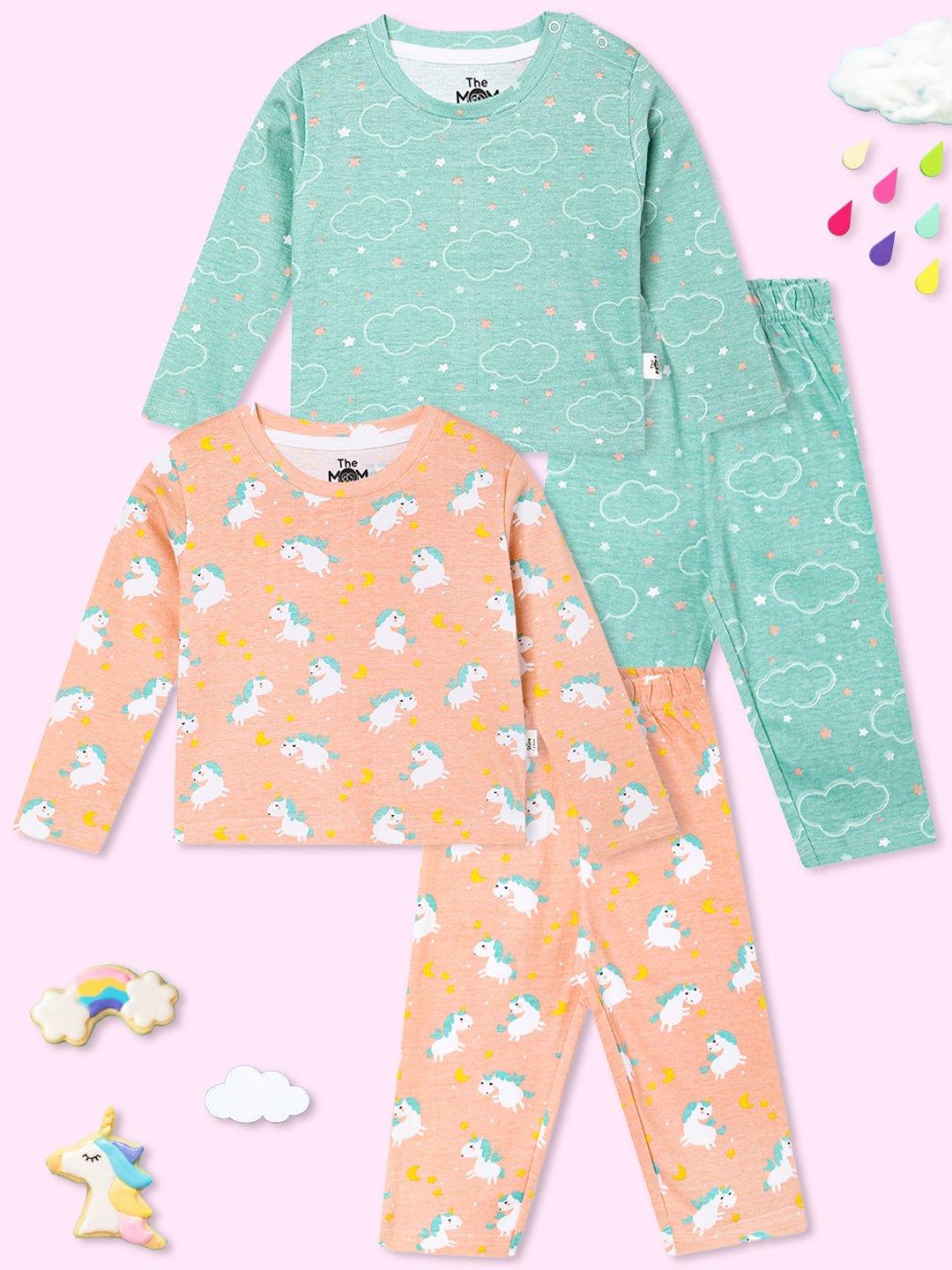  On Cloud Mine Dreamy Unicorn Cotton Pajama Set