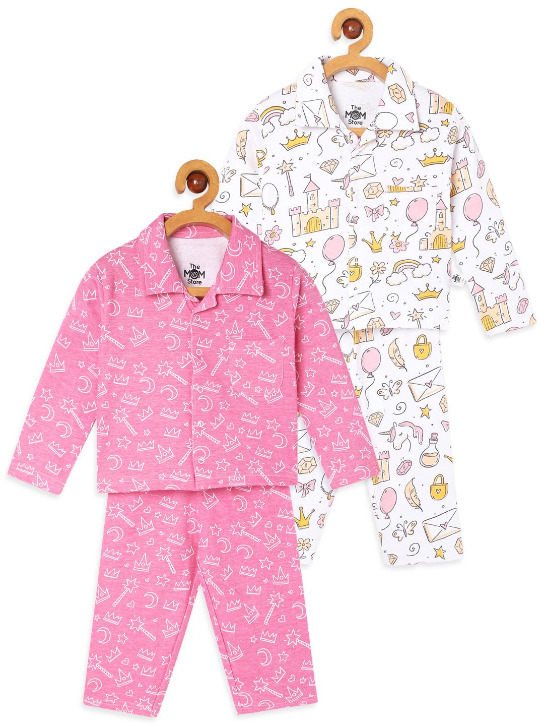  Pink Blue Princess Party Spring Wings Pajama Set