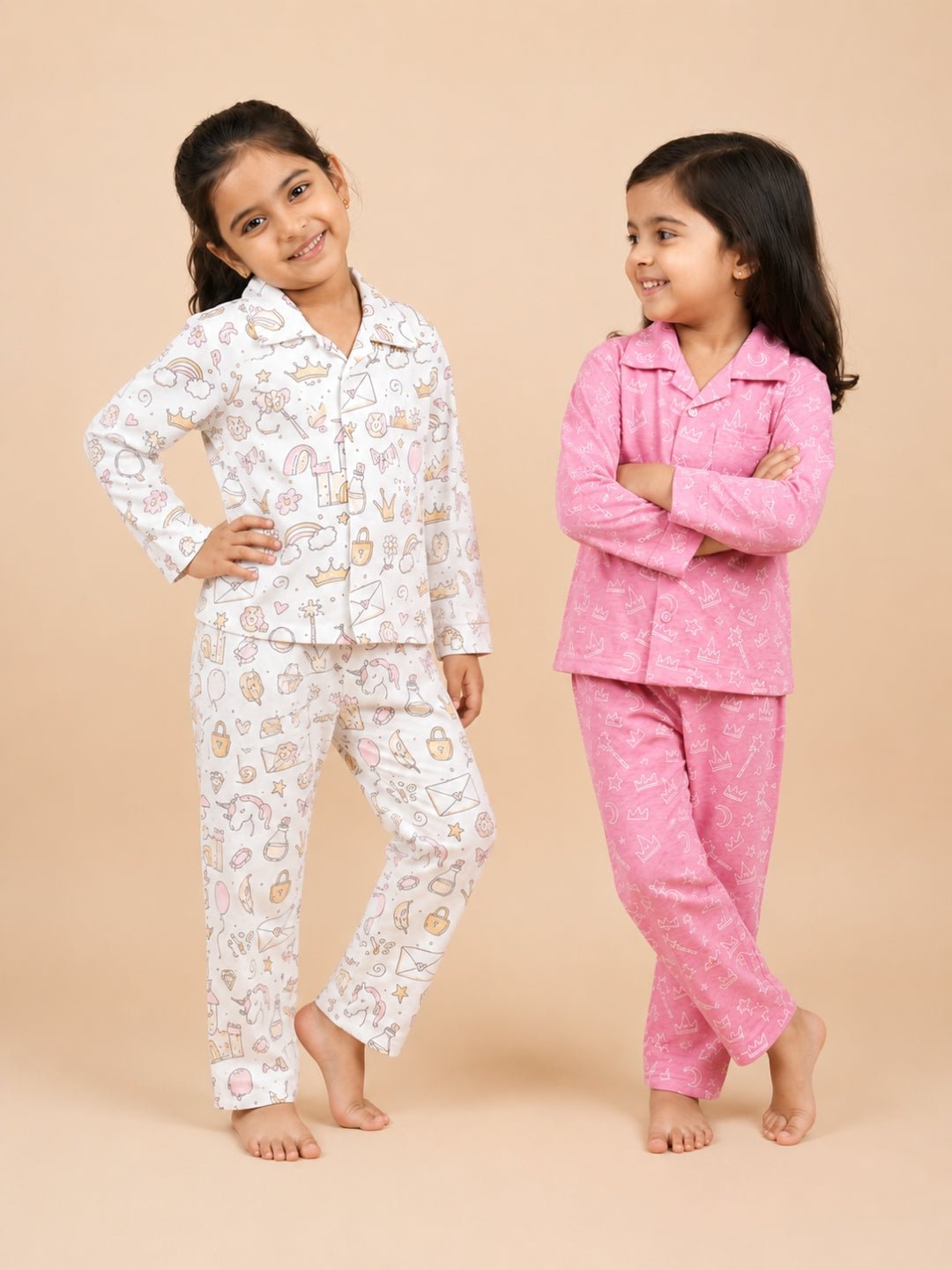  Pink Blue Princess Party Spring Wings Pajama Set