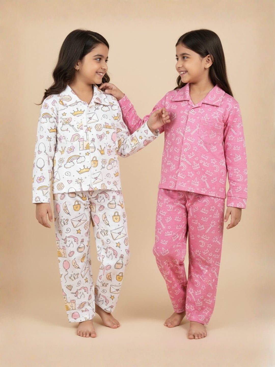  Pink Blue Princess Party Spring Wings Pajama Set
