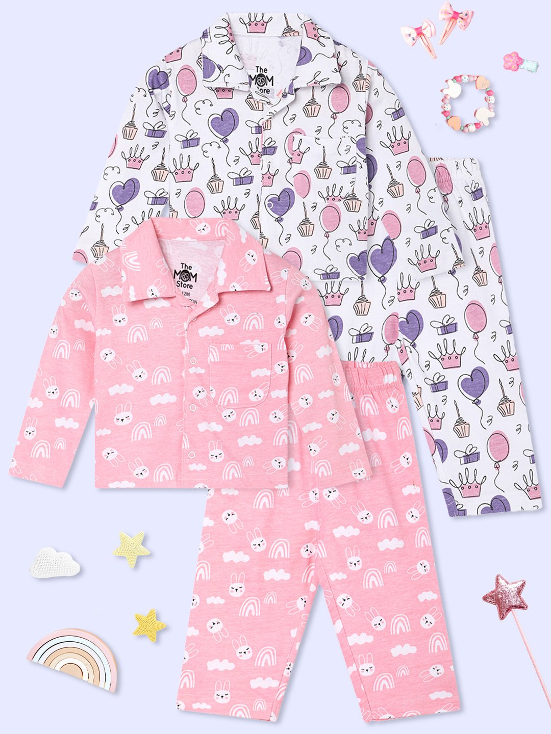  Princess Party Cutey Bunny Kids Pajama Set Combo