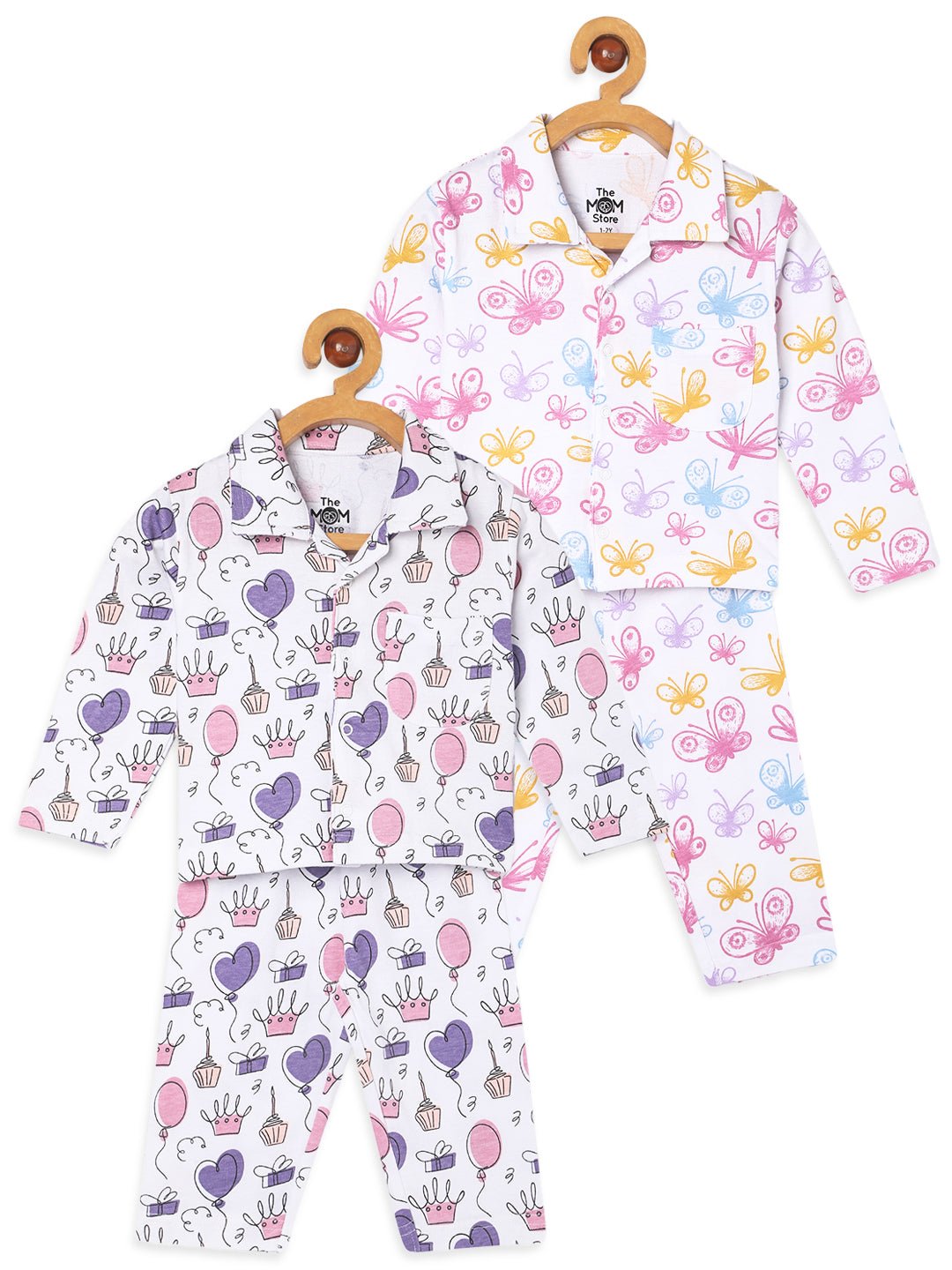  Pink Blue Princess Party Spring Wings Pajama Set