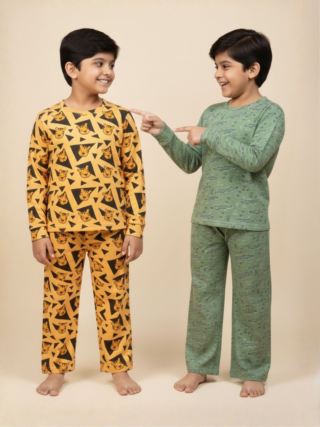 Multicolor Tiger Tales Alligator Pajama Set For Kids