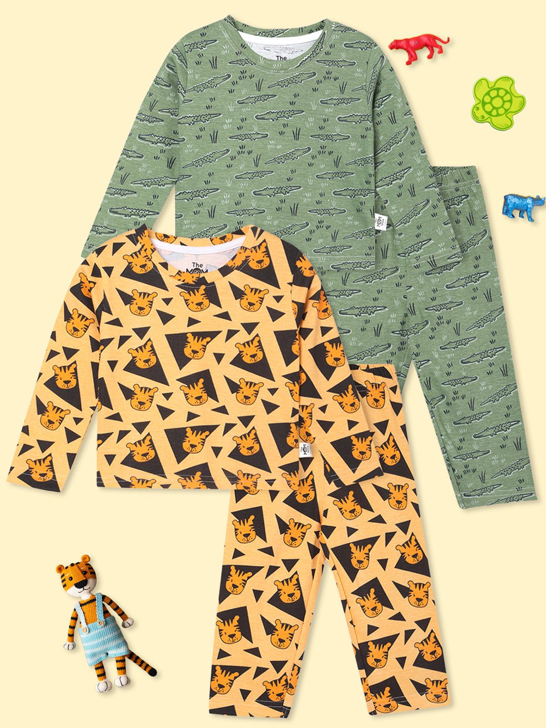 Multicolor Tiger Tales Alligator Pajama Set For Kids