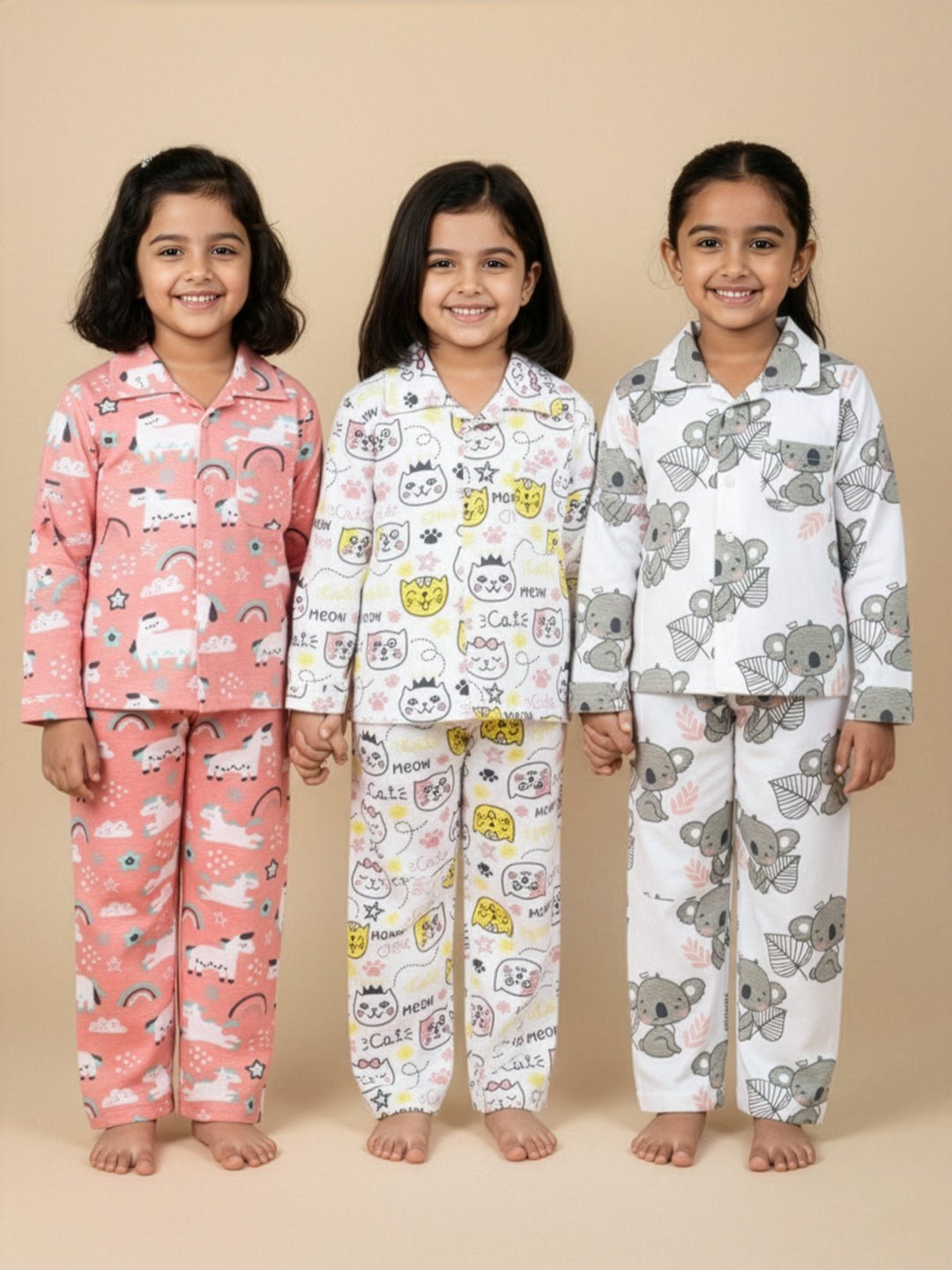 Baby Koala Magical Unicorn Meow Meow Pajama Set For Kids