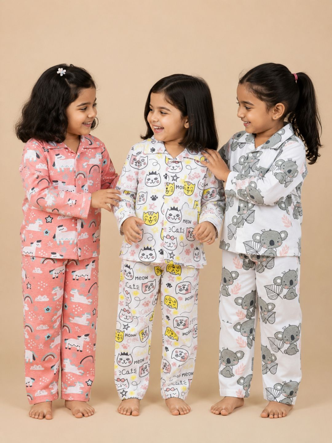 Baby Koala Magical Unicorn Meow Meow Pajama Set For Kids
