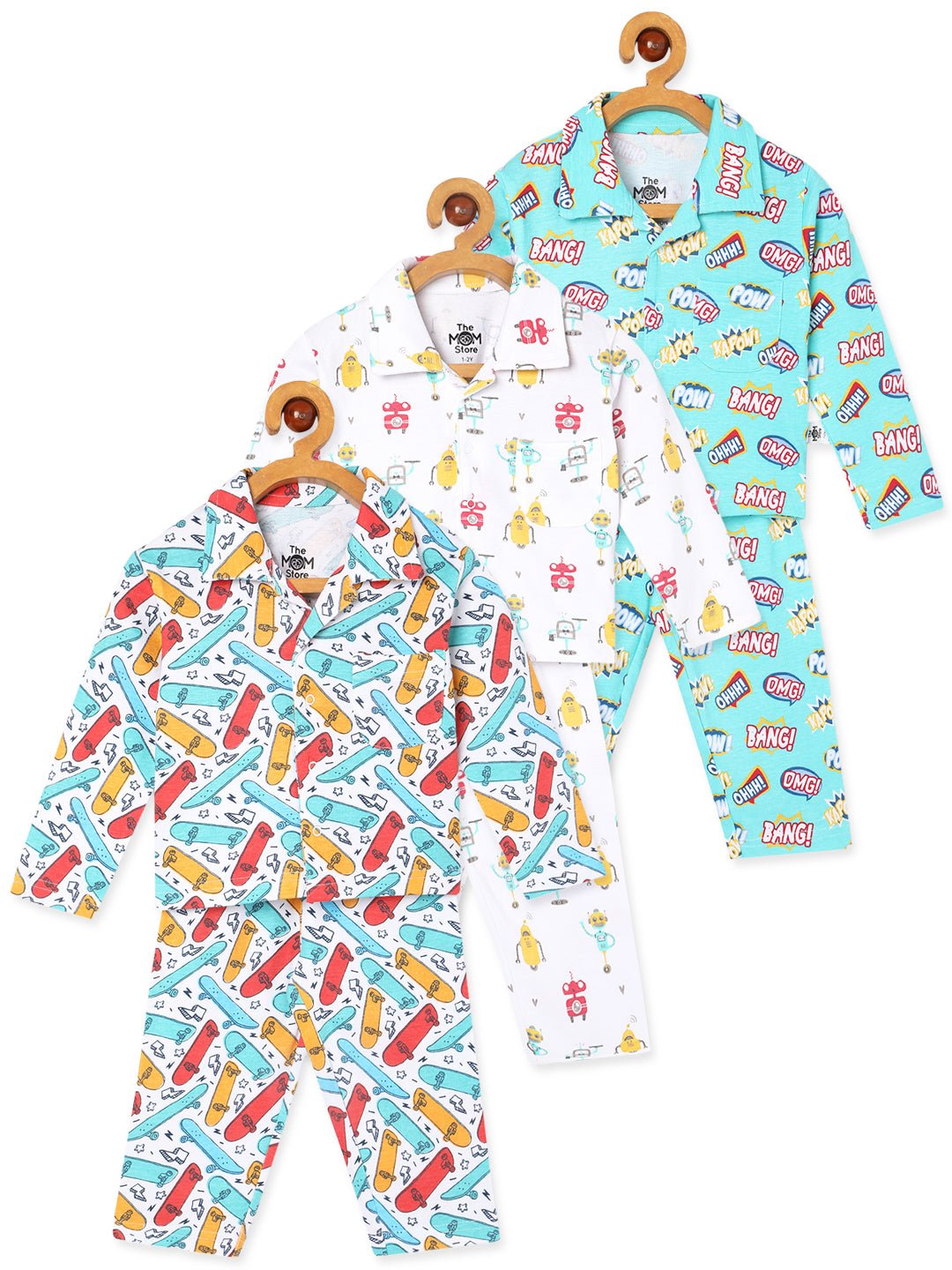 Combo Of 3 Kids Cotton Pajama Nightsuit Set