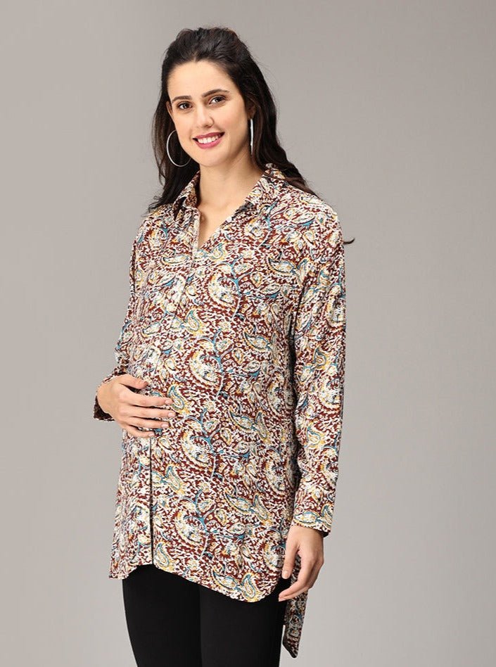  Kimaya Maternity and Nursing Oversized Shirt Multi