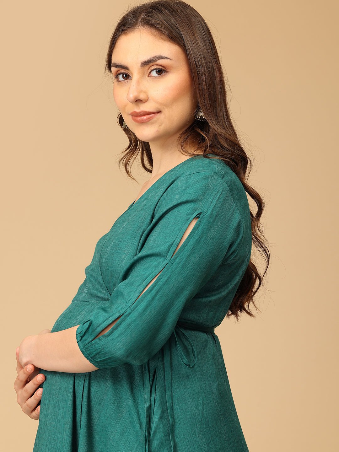  Lagoon Swing Maternity and Nursing Wrap Dress Teal