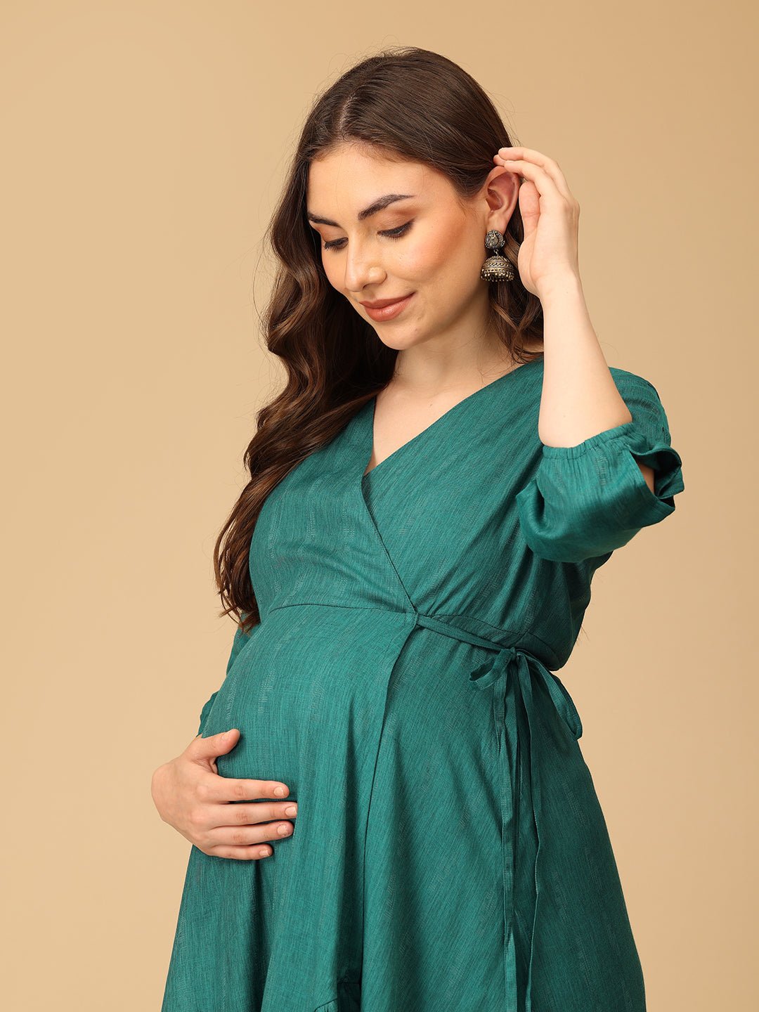  Lagoon Swing Maternity and Nursing Wrap Dress Teal