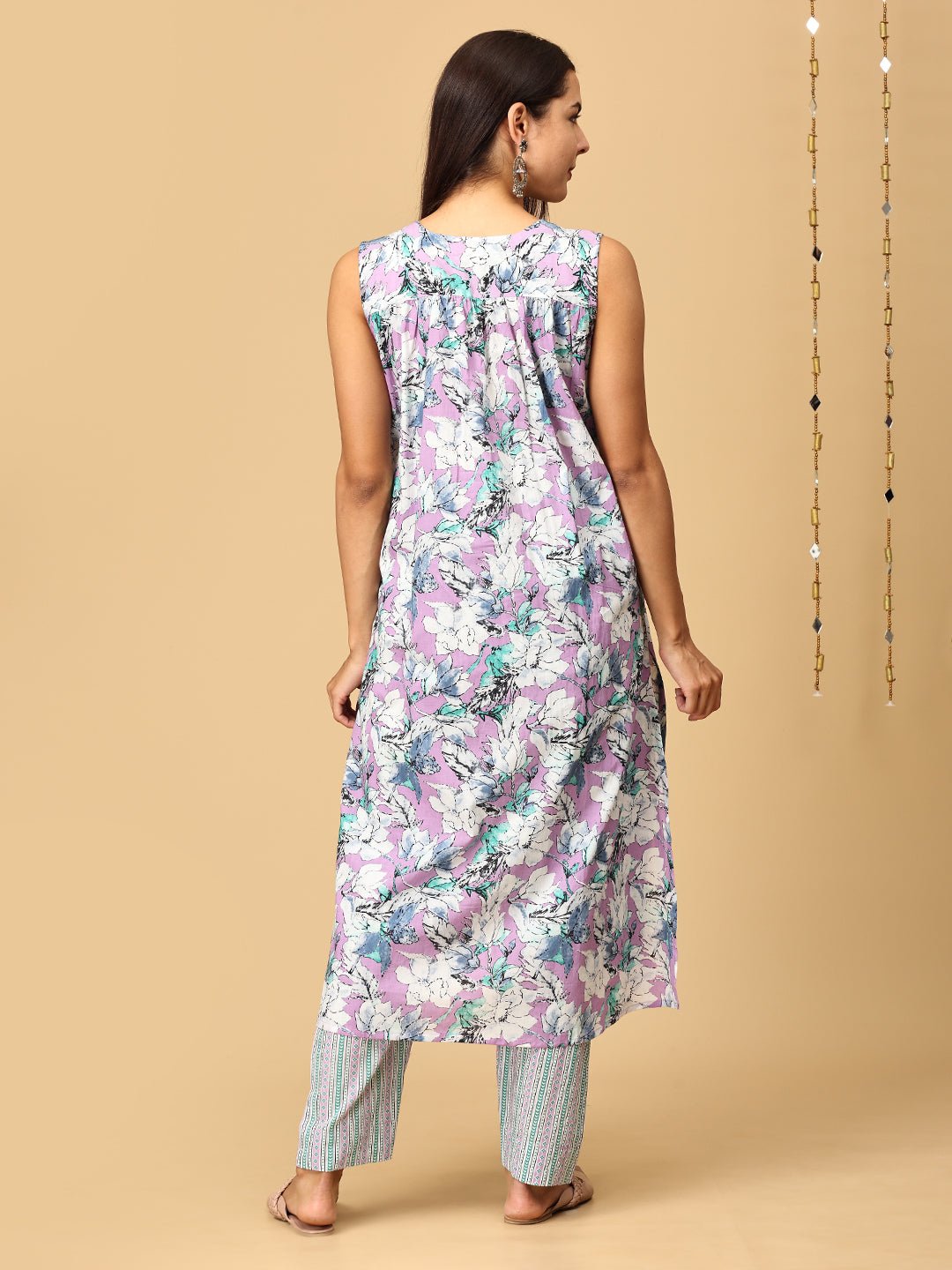  Lavender Dusk Maternity and Nursing Sleeveless Kurta Set Lavender