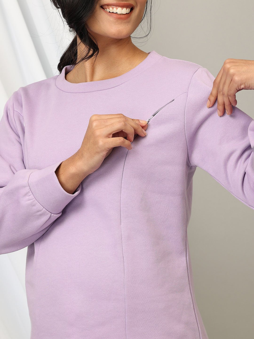  Lavender Lush Maternity and Nursing Pajama Loungewear Set Purple