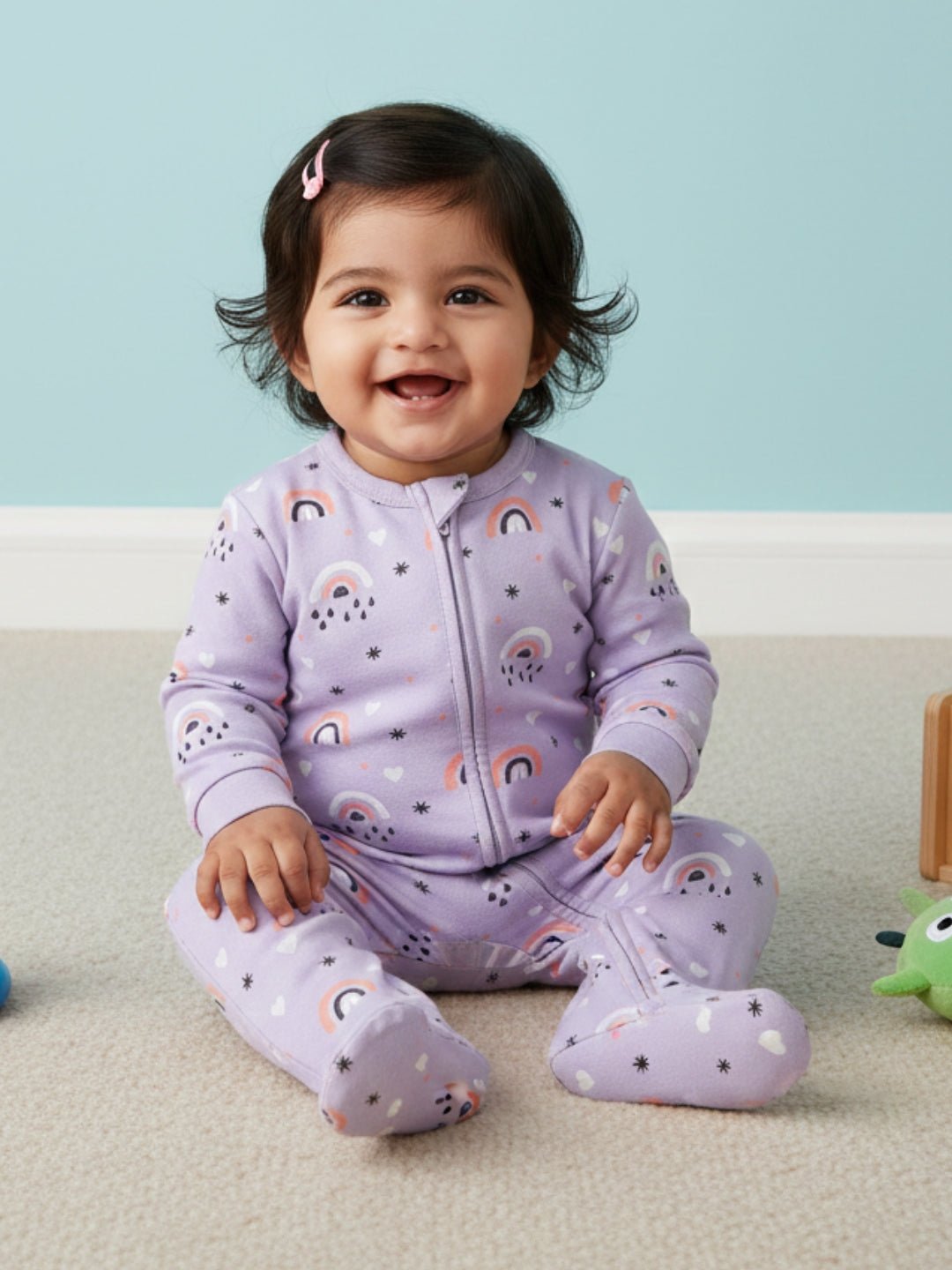  Lavender Twinkle Infant Zipper Romper