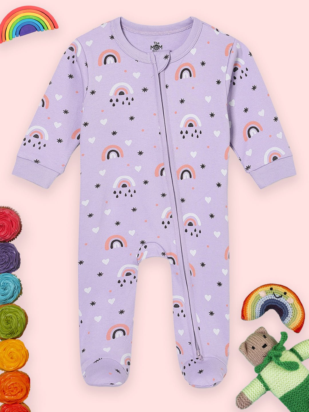  Lavender Twinkle Infant Zipper Romper