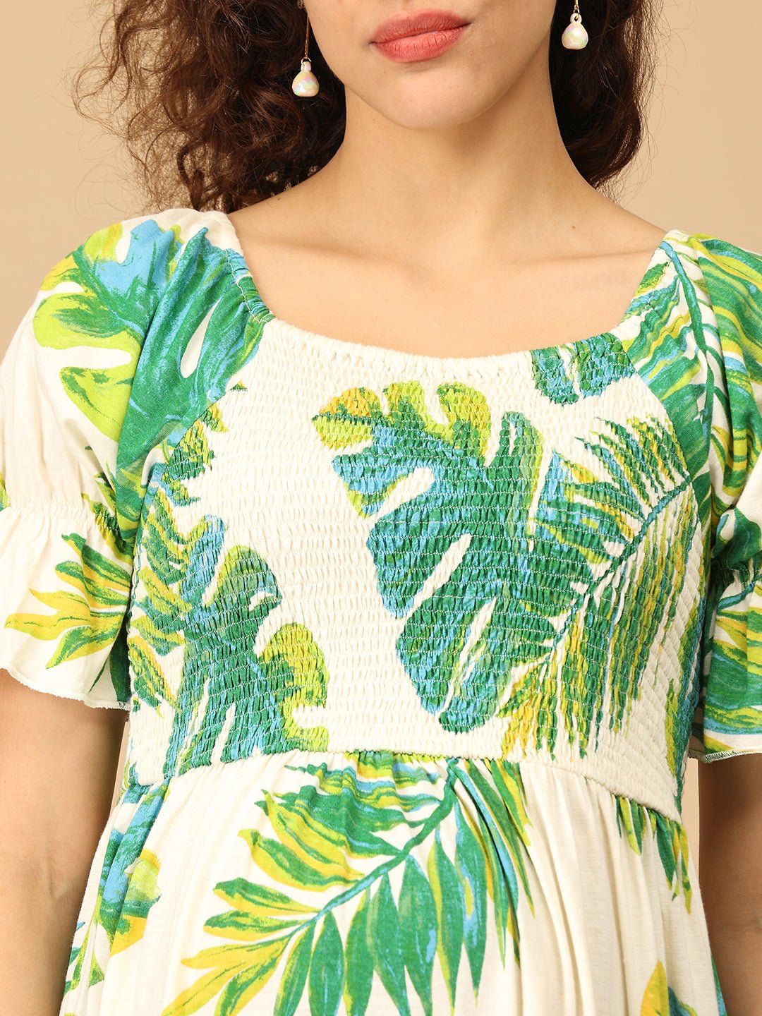  Leaf Me Be Maternity and Nursing Dress Multi