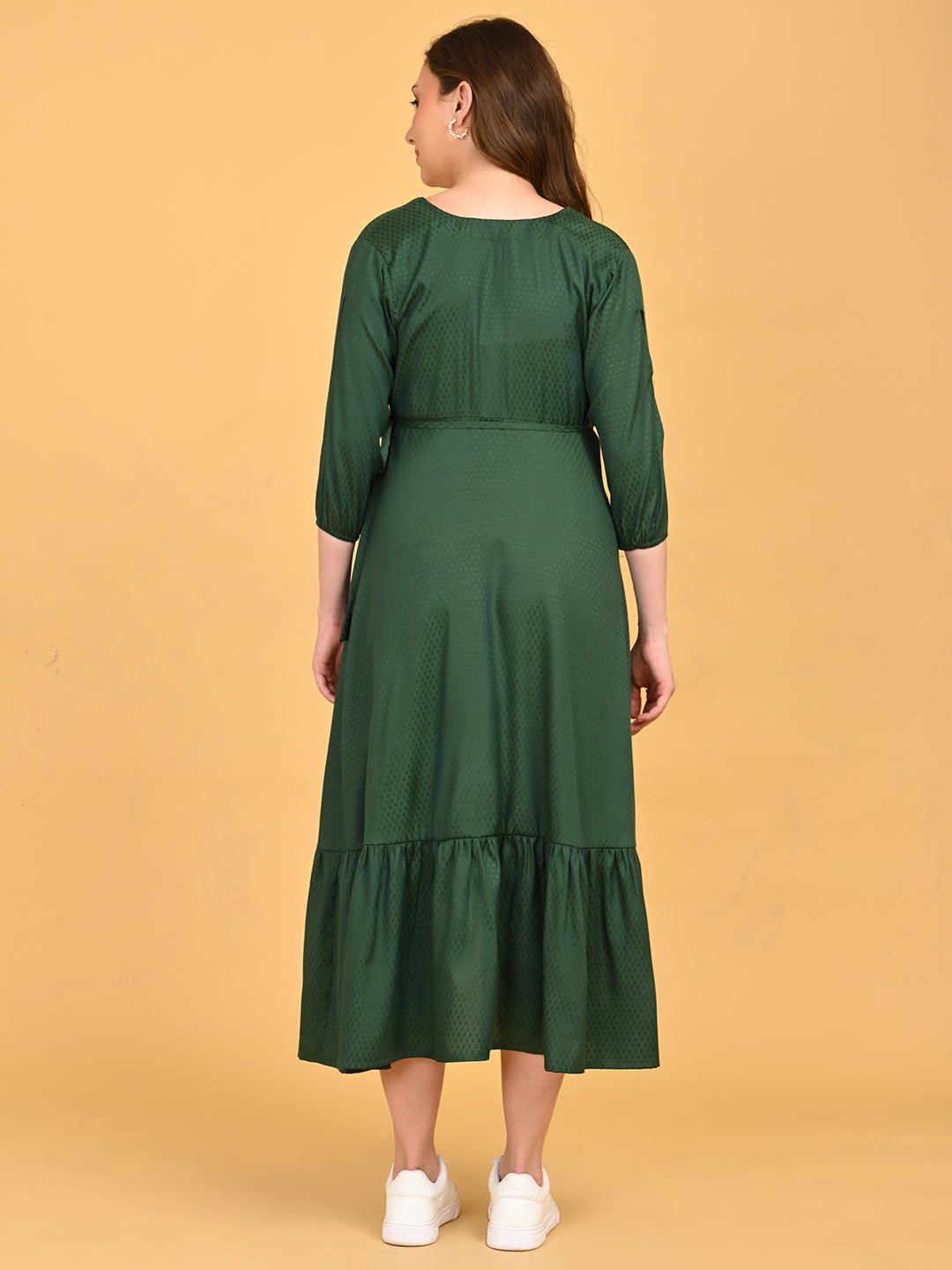  Leaf Me Breathless Maternity Wrap Dress Green