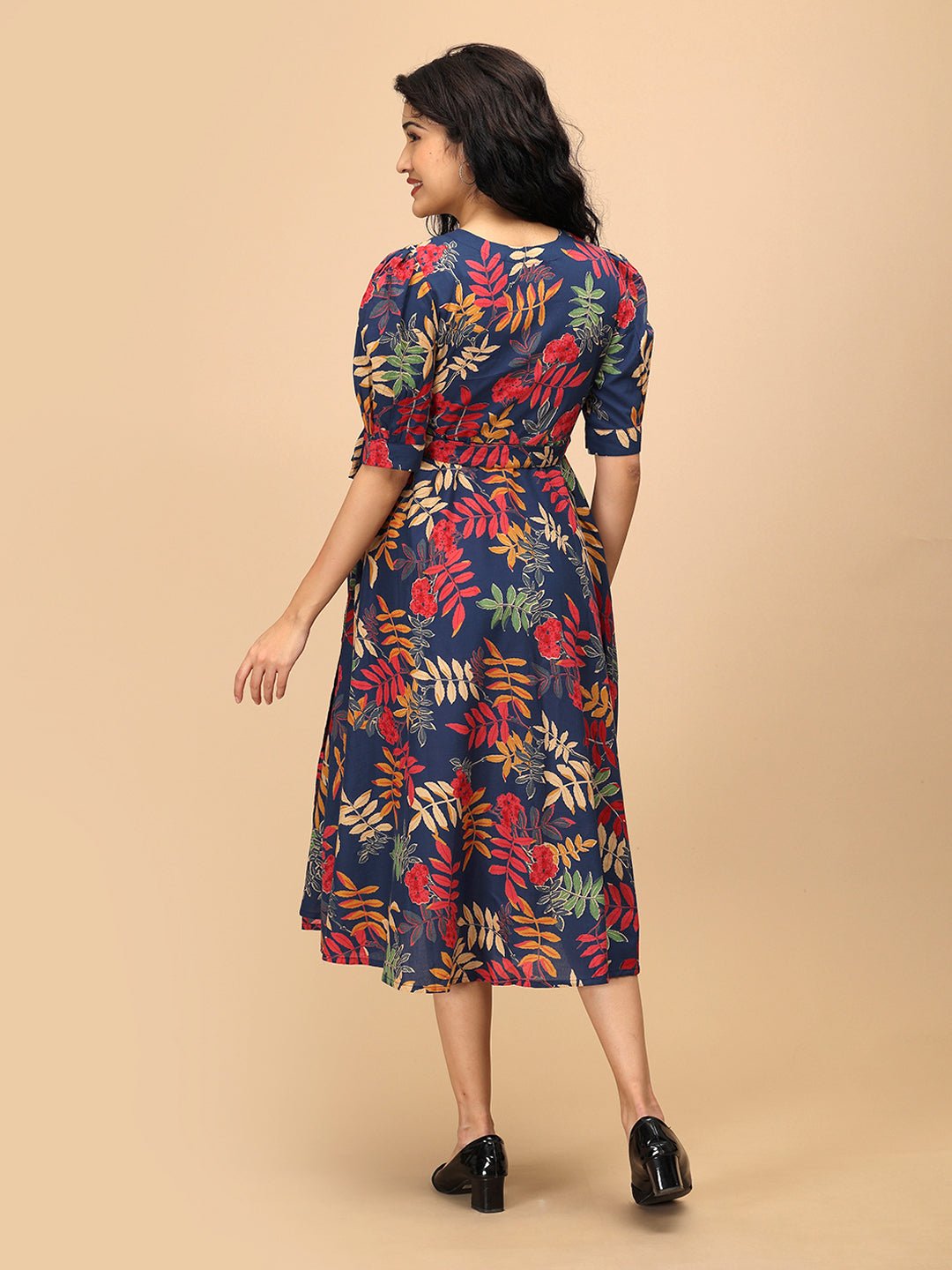  Leaf the Drama Maternity and Nursing Wrap Dress Multi