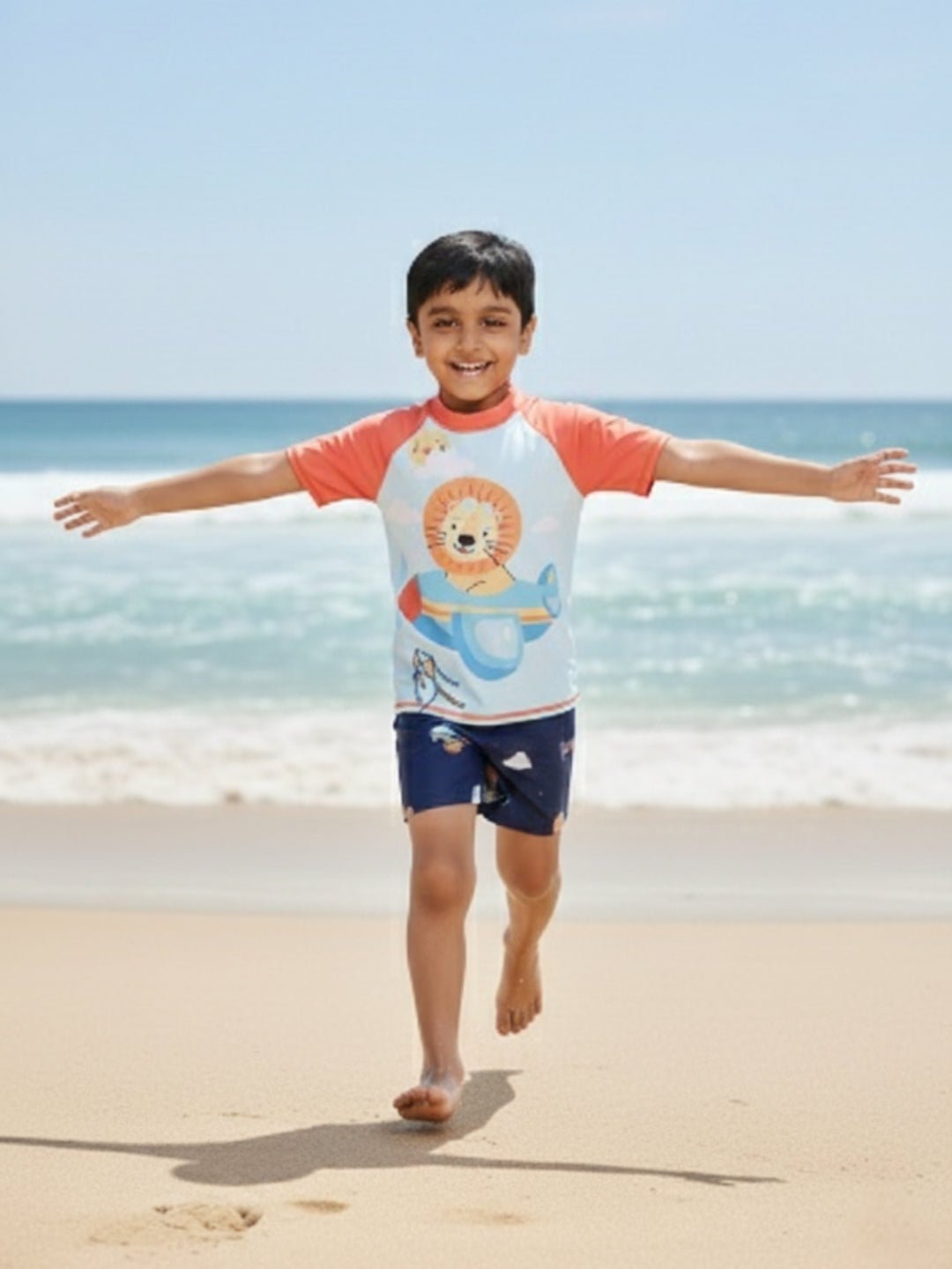 Leo Sky Explorer Boys T-shirt And Short Swim Set