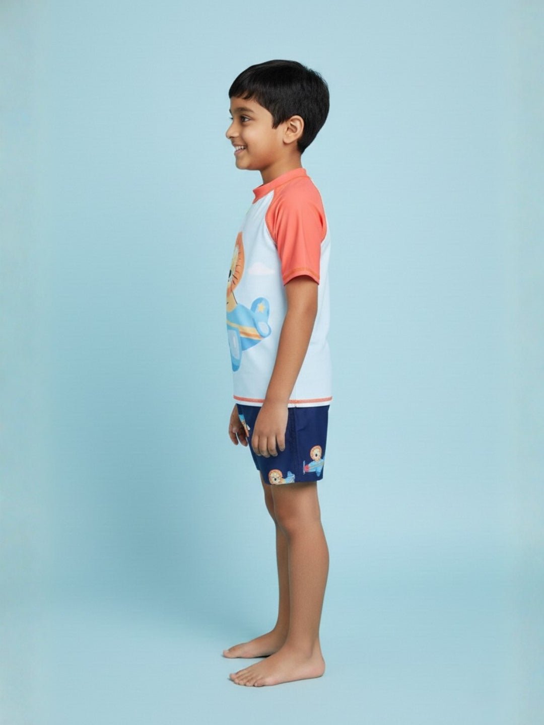 Leo Sky Explorer Boys T-shirt And Short Swim Set