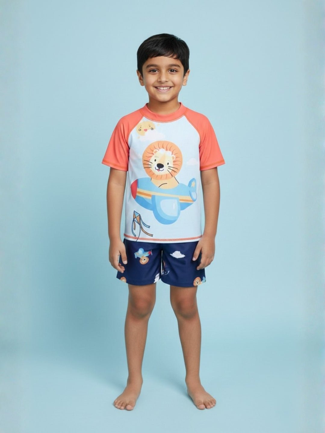 Leo Sky Explorer Boys T-shirt And Short Swim Set
