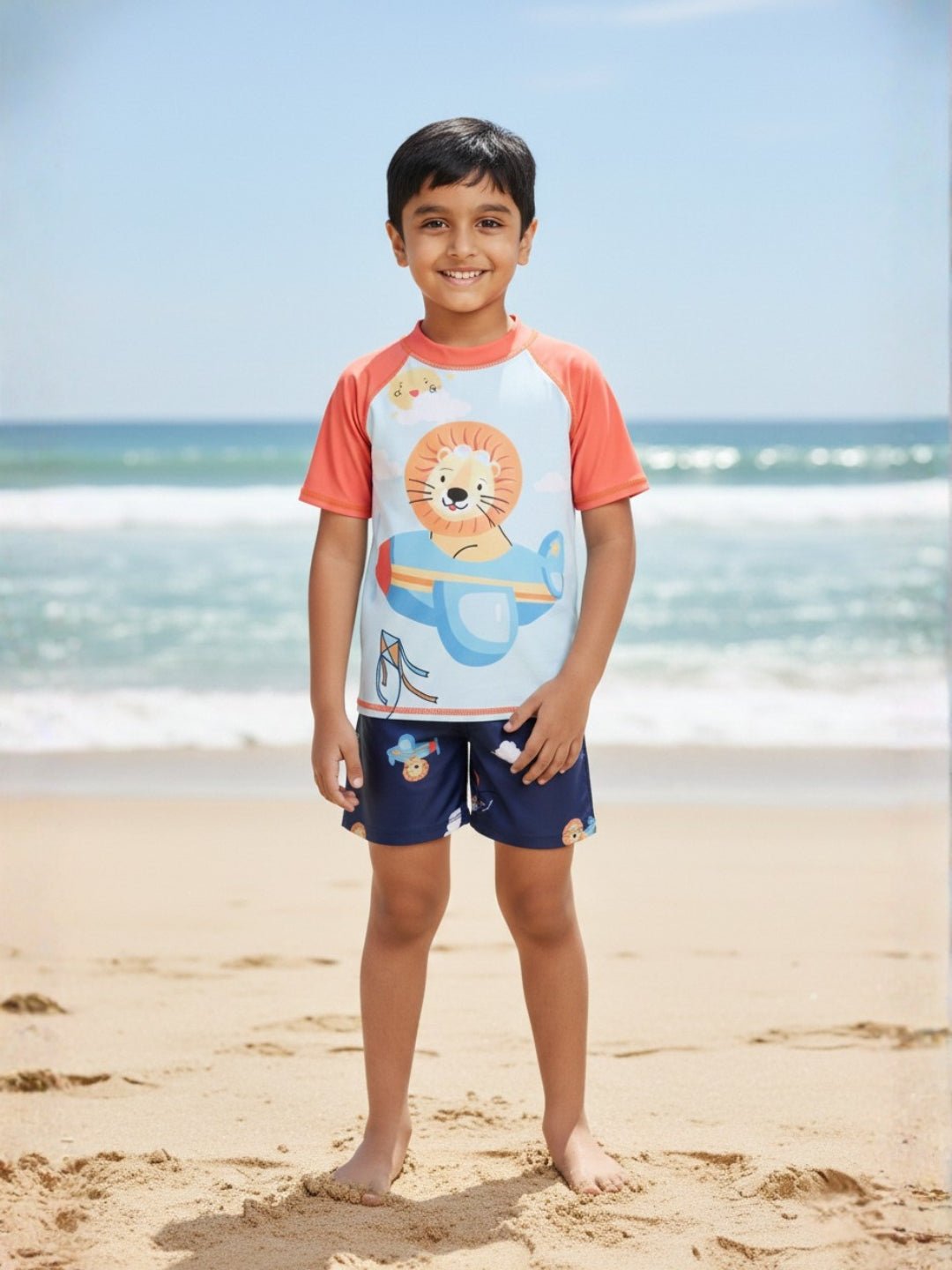 Leo Sky Explorer Boys T-shirt And Short Swim Set