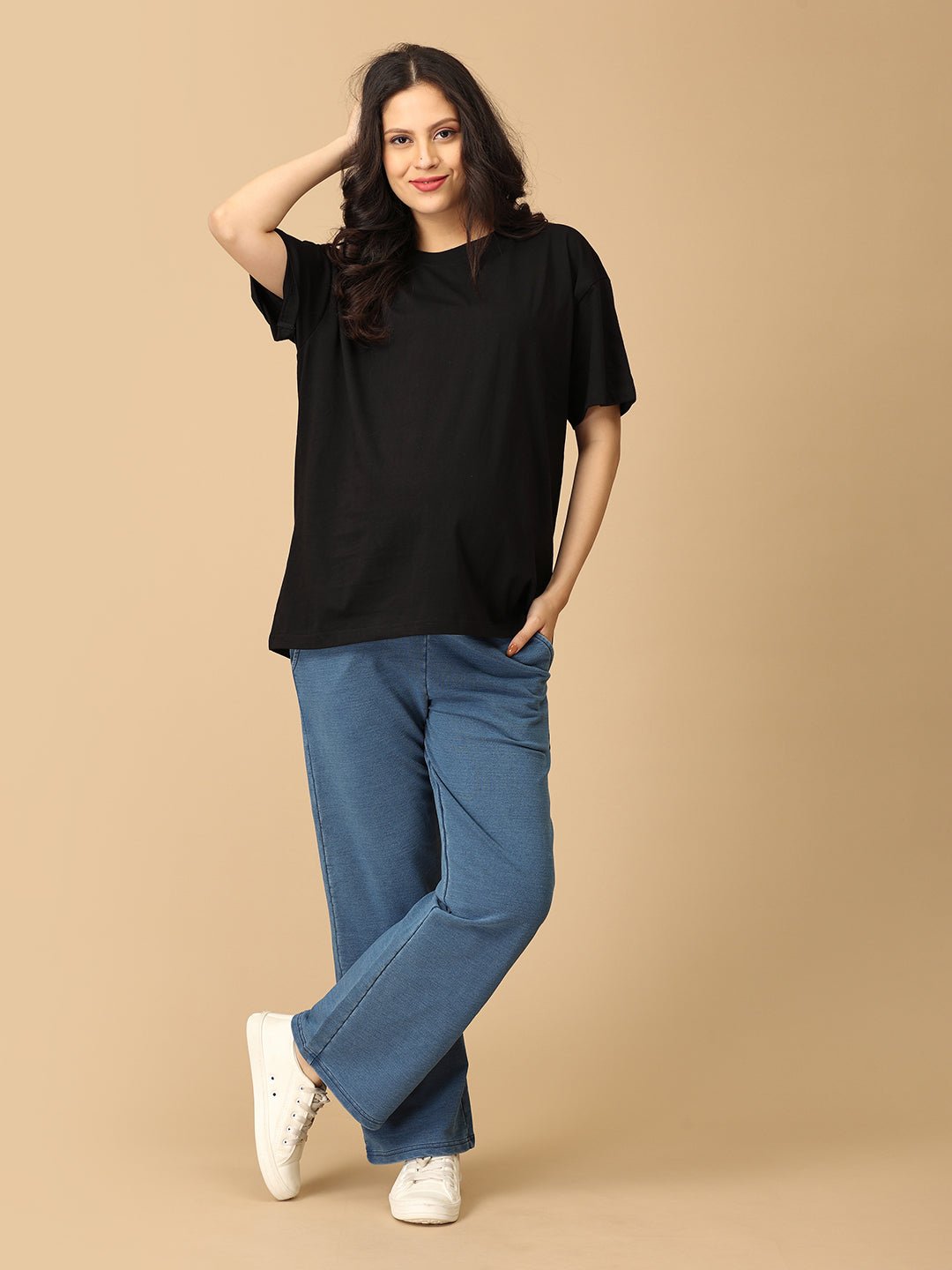  Knit Maternity Denim with Belly Support Light Blue