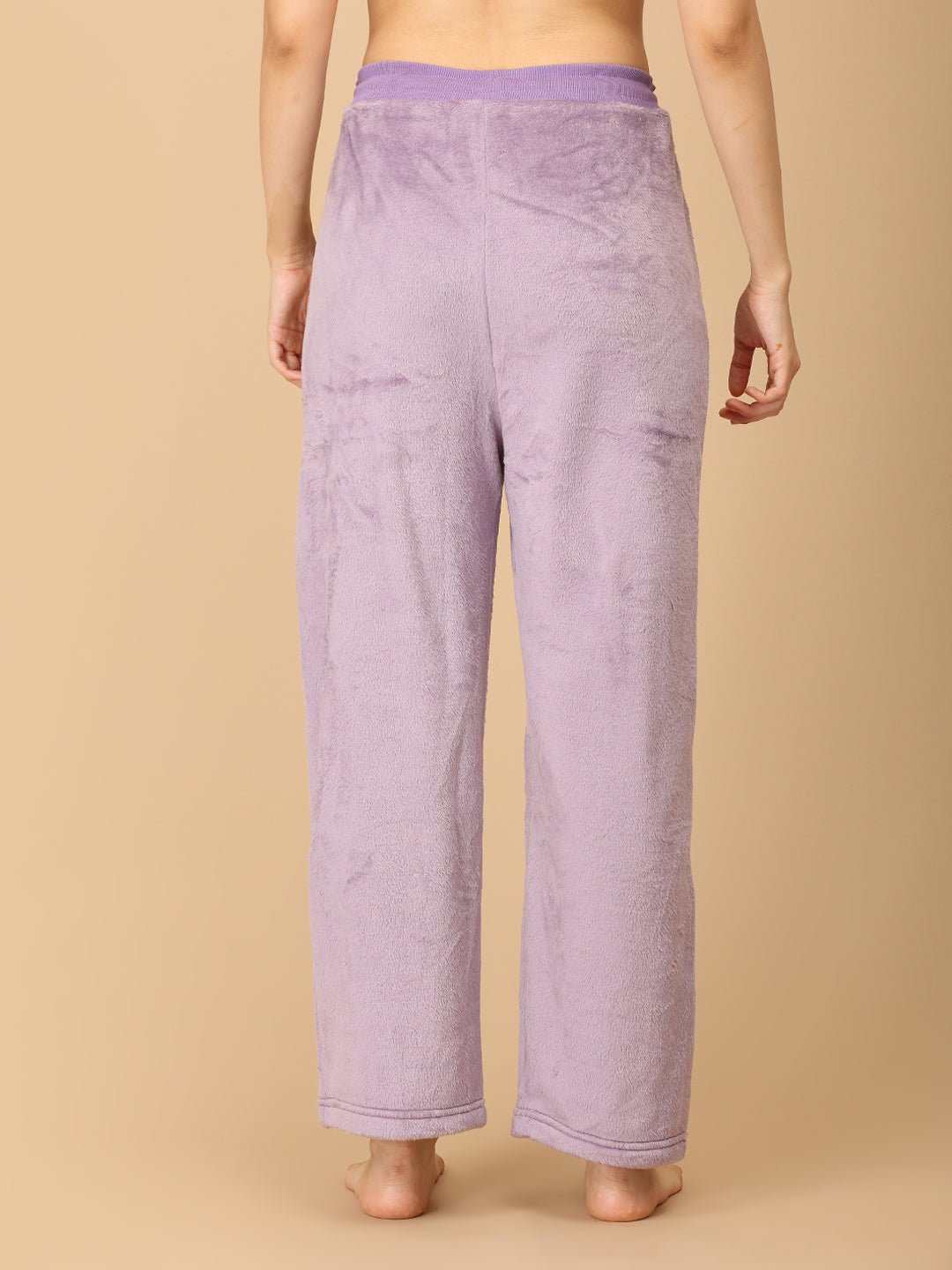  Lilac Fluffies Womens Fleece Night Suit Purple