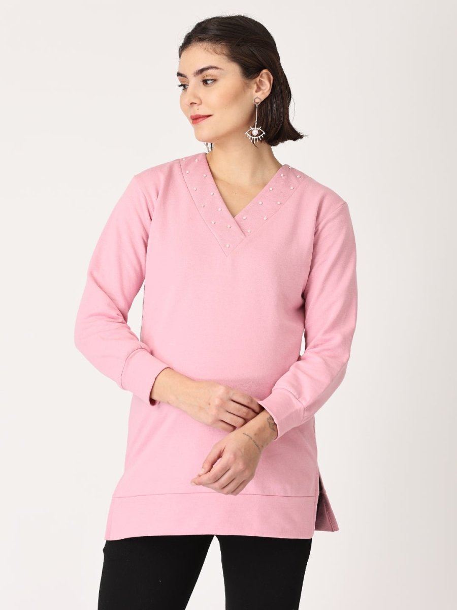  Lilac Pink Sachet Mumma Maternity Sweatshirt Pink