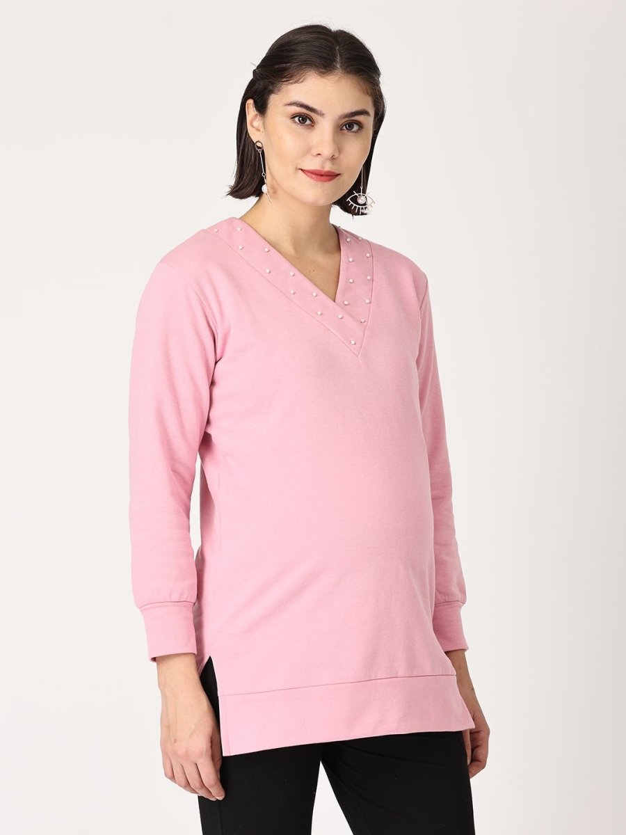  Lilac Pink Sachet Mumma Maternity Sweatshirt Pink