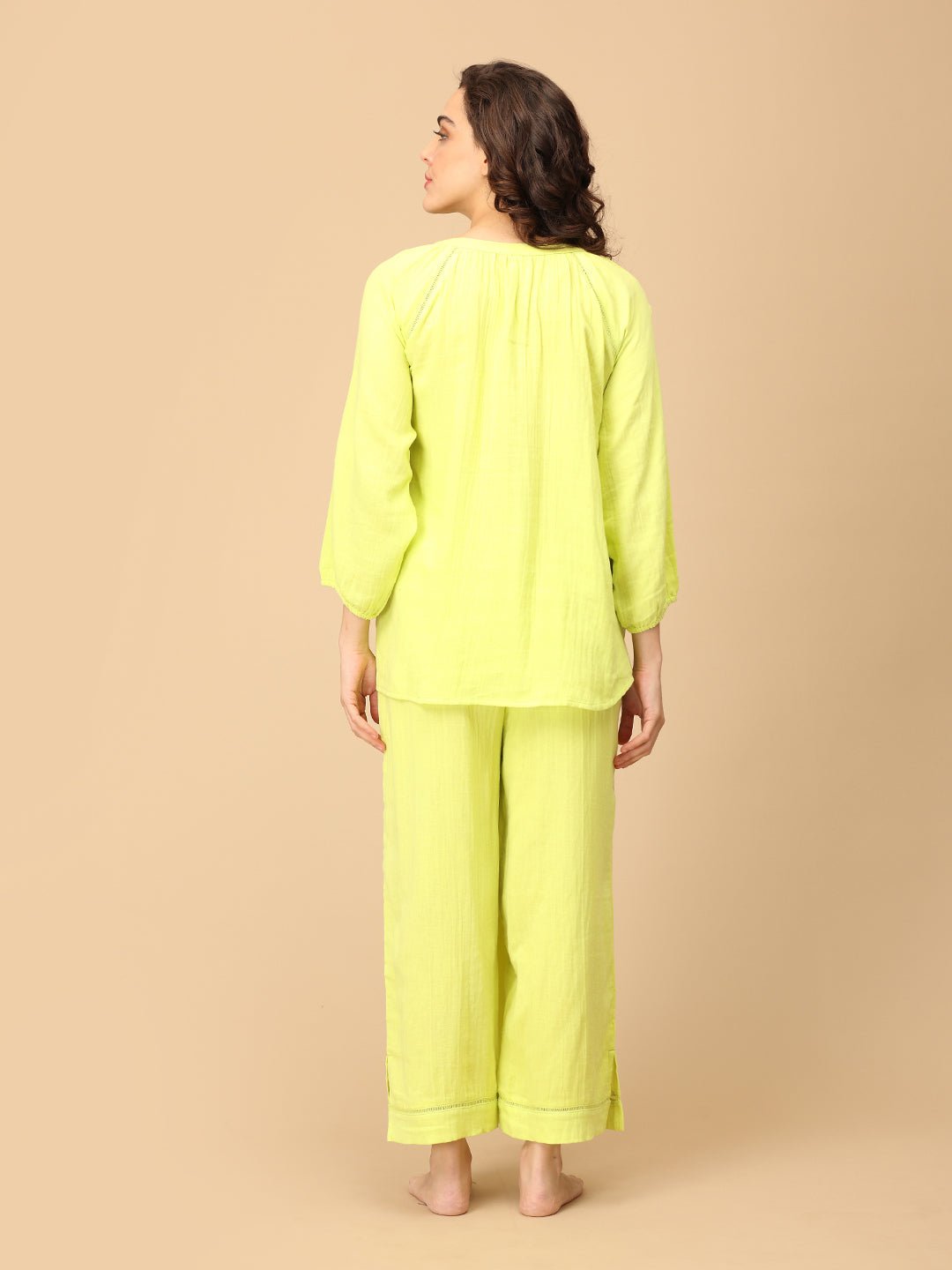  Lime-o-Clock Maternity and Nursing Nightwear Set Lime