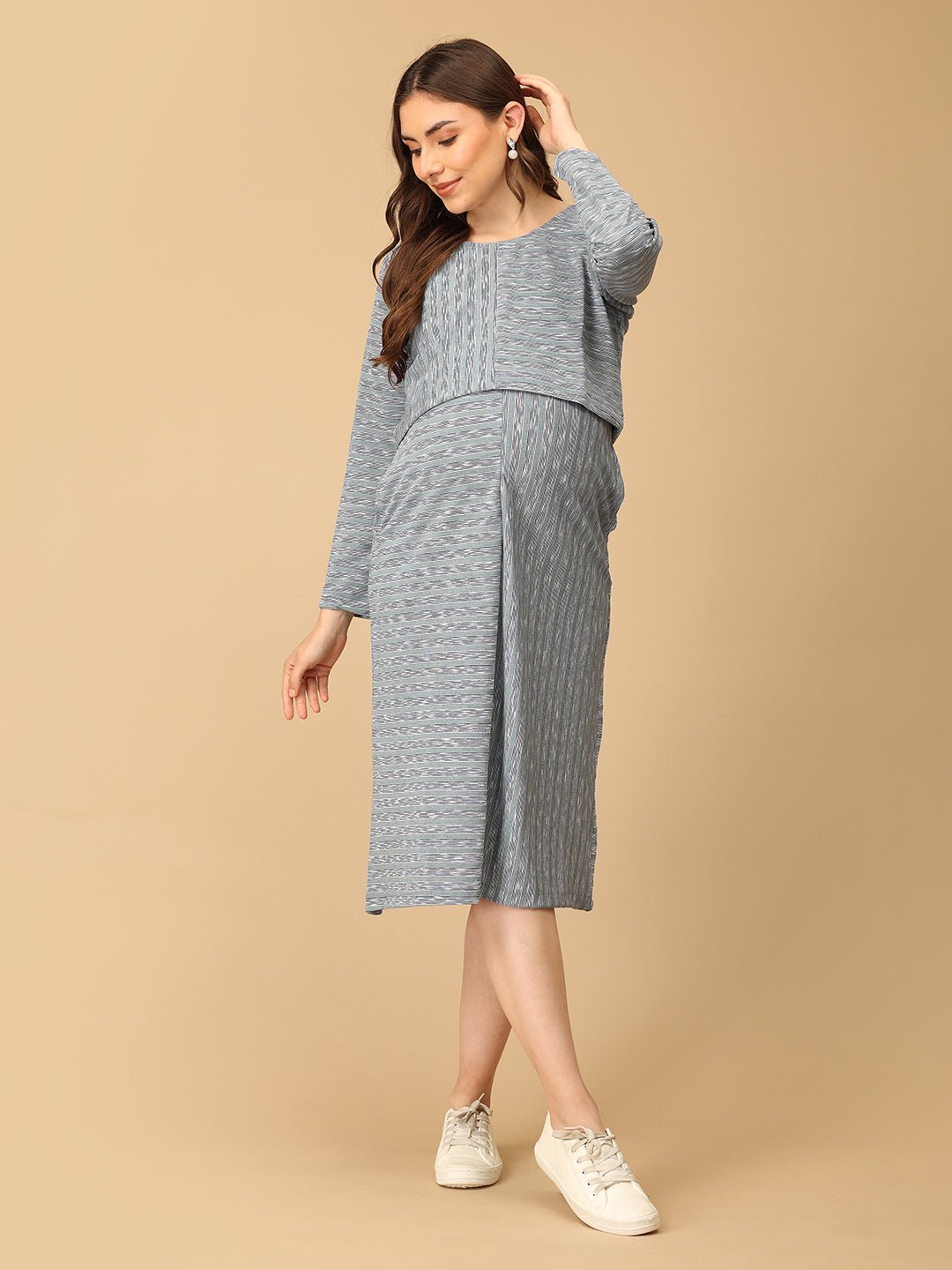  Lines & Layers Maternity and Nursing Dress Multi