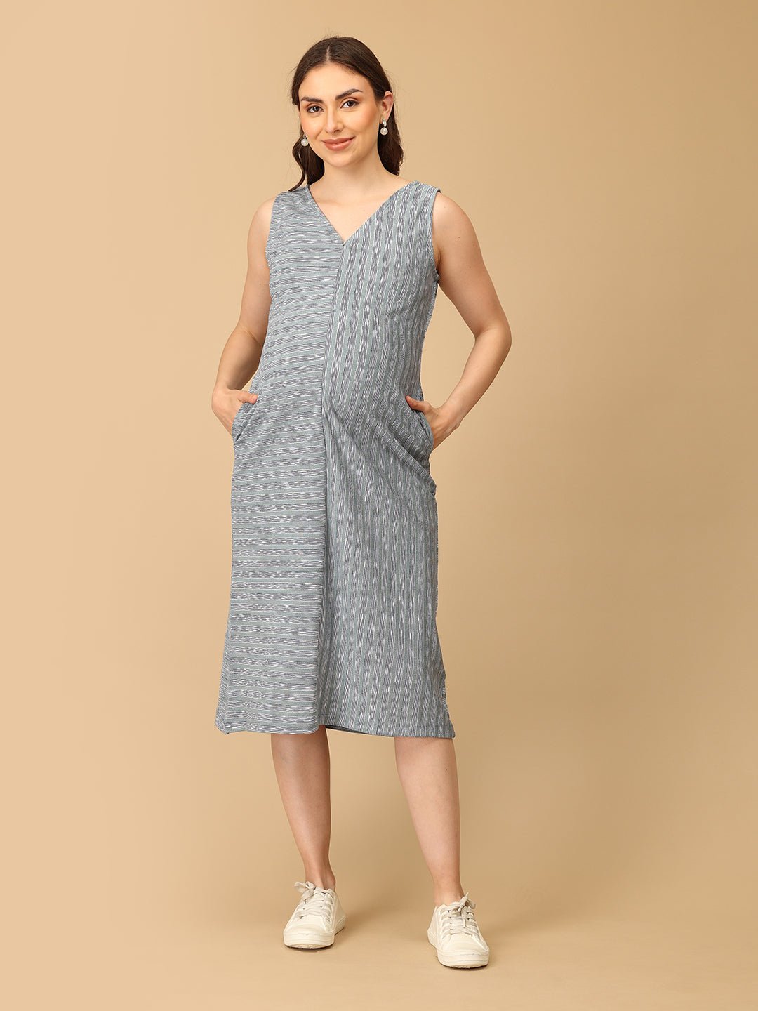  Lines & Layers Maternity and Nursing Dress Multi