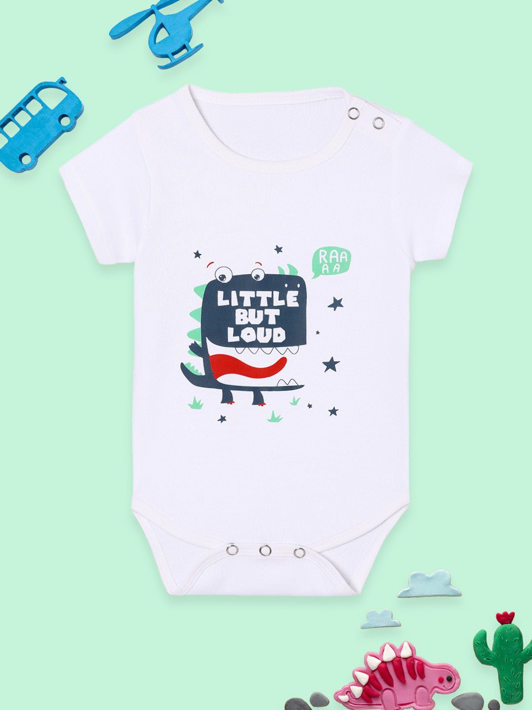  Little But Loud Baby Onesie White