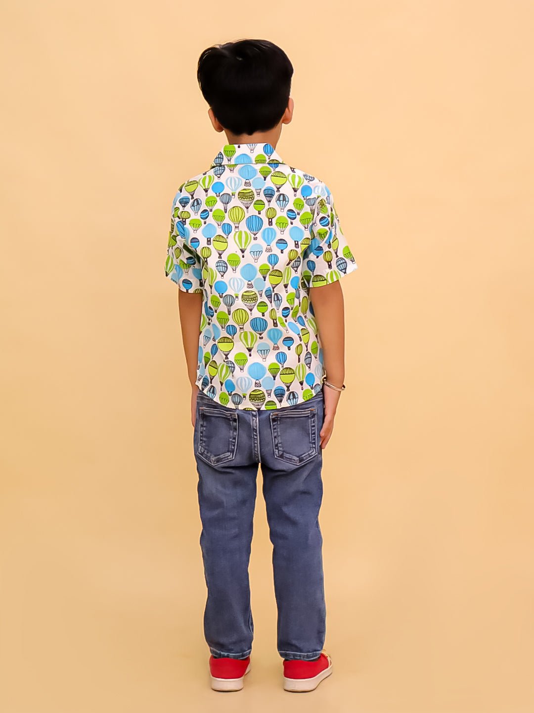 Little Lift Off Multi Color Cotton Half Sleeve Shirt For Boys
